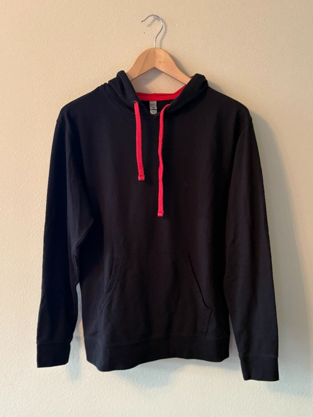 Next Level Apparel Men's size small black and red hooded sweatshirt
